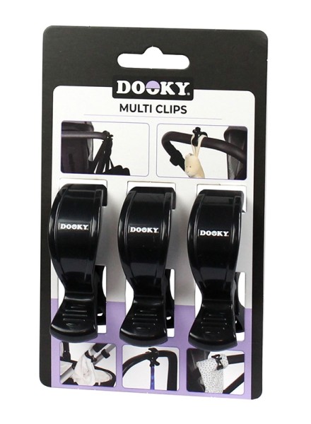 Multi Clips Black - Kinderwagen-Klammer 3er-Set